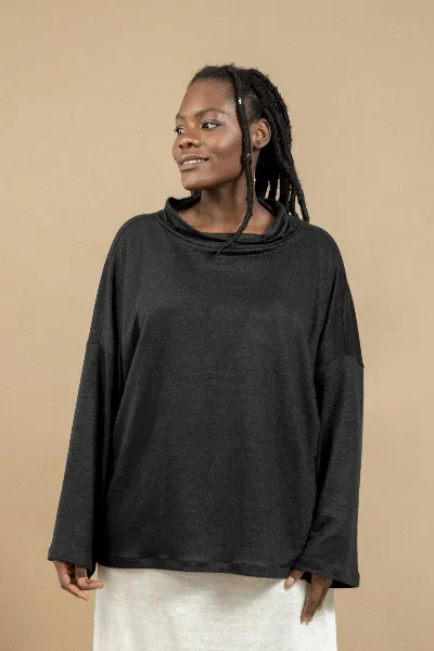 TAWAST TAWAST Damen vegan Pullover Peaceful Being Jetstone