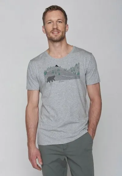 GreenBomb GREENBOMB Animal Bearland Guide - Sportliches T-Shirt aus Bio-Baumwolle / hochwertiger Print / GOTS / Fair & Vegan