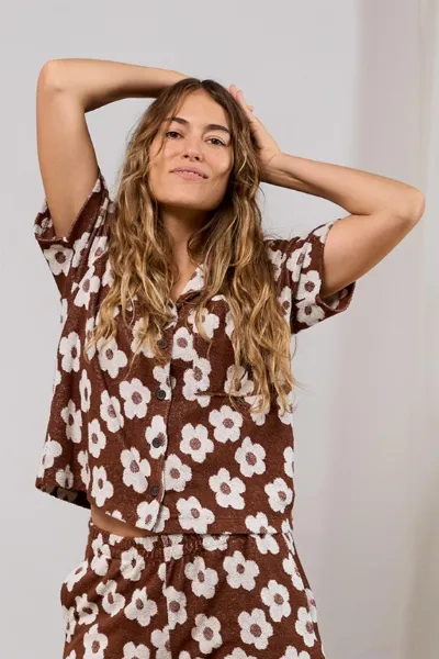 TWOTHIRDS TWOTHIRDS Damen vegan Shirt Pennata Schokoladengänseblümchen