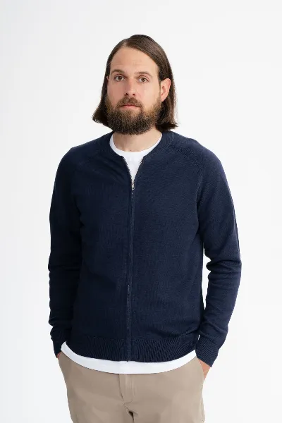 MELA MELA Herren vegan Strickjacke Shamial Navy