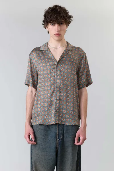 Yahmo Yahmo Herren vegan Hemd Muck Atlas Beige Blau