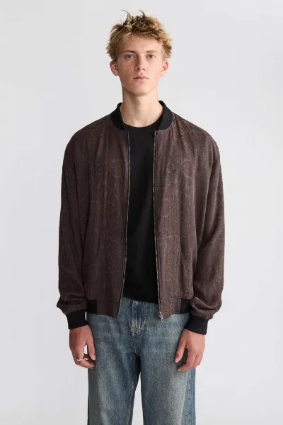 Yahmo Yahmo Herren vegan Jacke Bomber Reversible Laslo Cobra/Schwarz