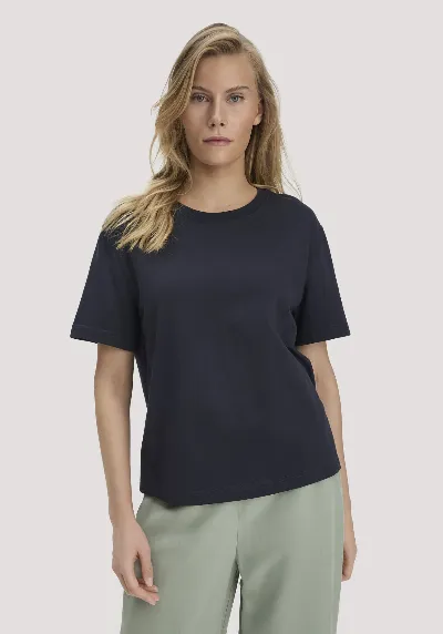 hessnatur hessnatur Damen Heavy Jersey T-Shirt Oversize aus Bio-Baumwolle - blau