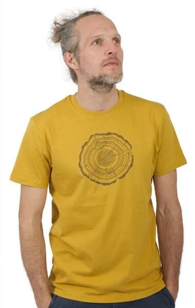 Life-Tree Life-Tree Shirt aus Biobaumwolle Fairwear für Herren Treeslice in Ocre-Gelb