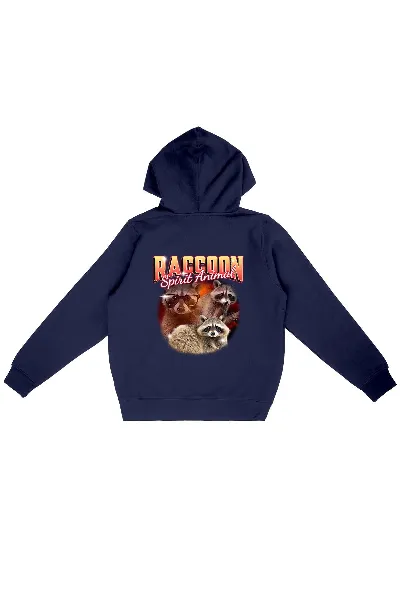 Oat Milk Club Oat Milk Club Damen vegan Hoodie Raccoon Spirit Animal Marineblau