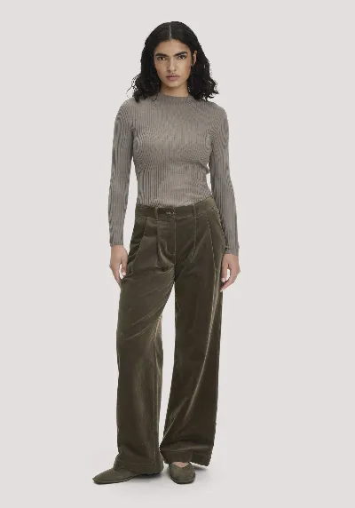 hessnatur hessnatur Damen Cordhose Wide Leg aus Bio-Baumwolle - grün