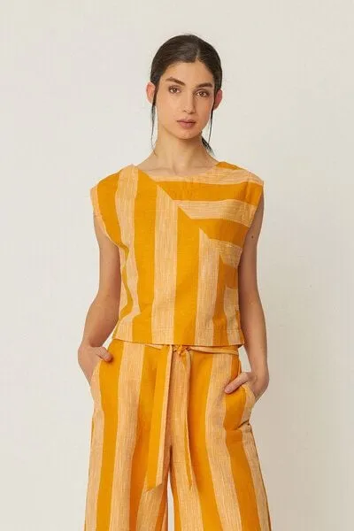 SKFK SKFK Top Lesia - Yellow Stripes