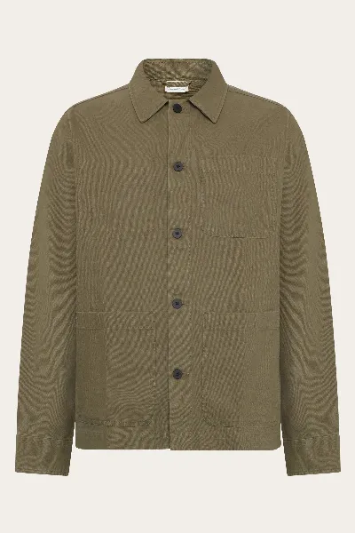 KnowledgeCotton Apparel KnowledgeCotton Apparel Herren vegan Ãœberhemd Canvas Gebranntes OlivgrÃ¼n