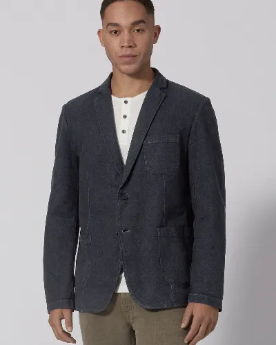 HempAge Hempage Herren vegan Blazer Aus Twill Marine