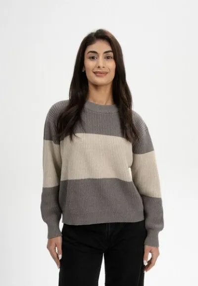 MELA MELA Rippstrick Pullover Style ADAH STRIPES aus 100% Bio-Baumwolle