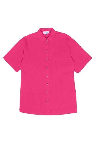 Mazine Mazine Kurzarm Hemdblusenkleid aus 100% Leinen