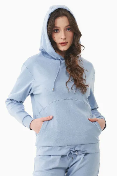 ORGANICATION ORGANICATION Damen vegan Hoodie Lightweight Eisblau