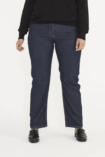 LAURIE LAURIE Damen vegan Amelia Straight ML - Dark Blue Denim