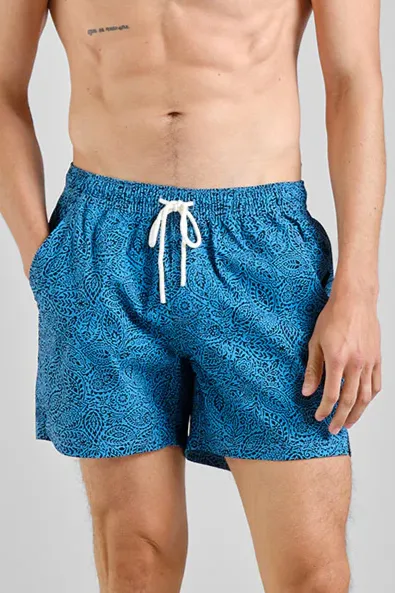 Dedicated DEDICATED Herren vegan Badehose Birka Paisley Blau