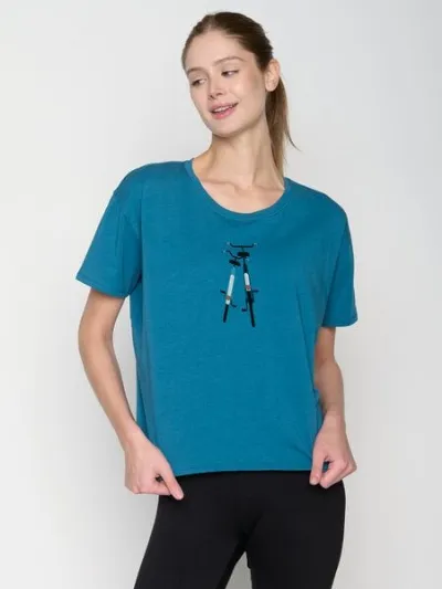 GreenBomb GREENBOMB Bike Romantic Feel - Lässiges T-Shirt aus Bio-Baumwoll Mix / hochwertiger Print / GOTS / Fair & Vegan