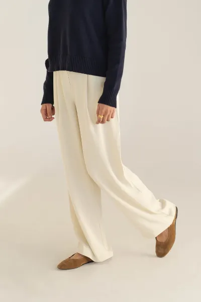 Näz Näz Damen vegan Hose Mara Pearl White