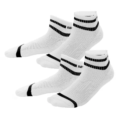 Living Crafts LIVING CRAFTS - Unisex Hohe Sneaker-Socken, 2er Pack - Weiß (92% Bio-Baumwolle; 7% Polyamid (recycelt); 1% Elasthan), Nachhaltige Mode, Bio Bekleidung