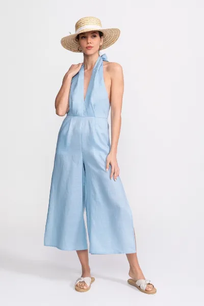 De IONESCU De IONESCU Damen vegan Jumpsuit Eforie Aqua