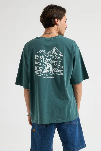 Trendsplant Trendsplant Herren vegan T-Shirt Oversized Heavy Hikers Rainforest