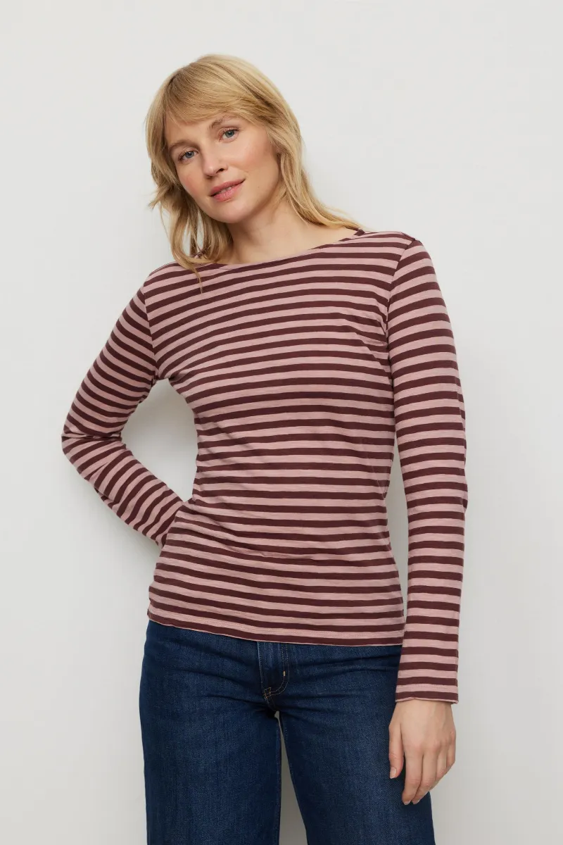 recolution Recolution Damen vegan Langarmshirt Iris Stripes Rose