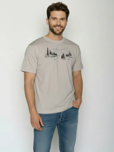 GreenBomb GREENBOMB Bear River Fusion - Lässiges Oversize-T-Shirt aus Bio-Baumwolle / hochwertiger Print / GOTS / Fair & Vegan