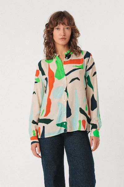SKFK SKFK Damen vegan Bluse Asune Mehrfarbig