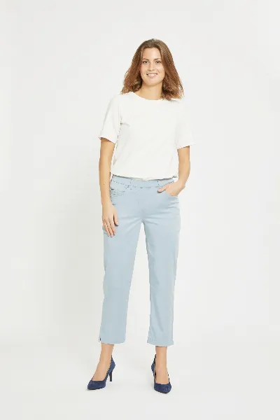 LAURIE LAURIE Damen vegan Hose Hannah Regular Crop Faded Blau