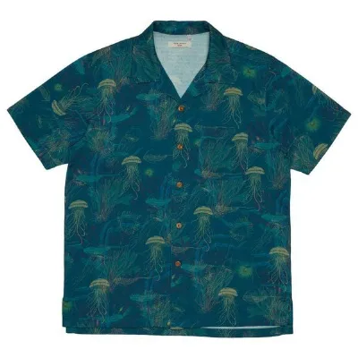 Nudie Jeans Nudie Jeans Kurzarm-Hemd Arvid Hawaii Deep Sea