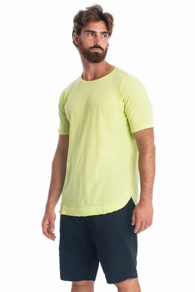 RAVENS VIEW IBIZA RAVENS VIEW IBIZA Herren vegan Tee Rick Curved Lime Gelb/Grün