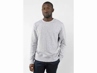 MELA MELA Bio-Herren-Sweatshirt 'ADIL' mit Rundhalsausschnitt, grau melange,
