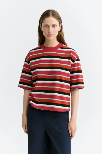 thinking mu Thinking MU Damen vegan T-Shirt Kiki Lena Oversize Gestreift