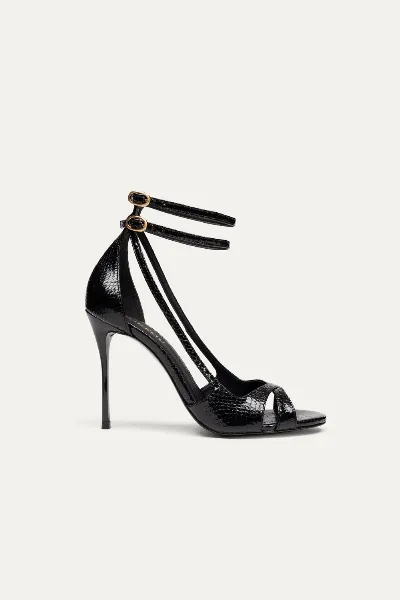 BIKKOU BIKKOU Damen vegan Sandalen Tanzen Im Club Schwarzes Python