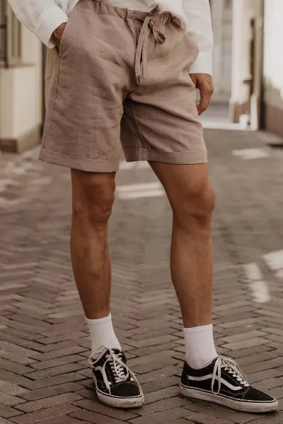 AmourLinen AmourLinen Herren vegan Shorts Ares Rosy Brown