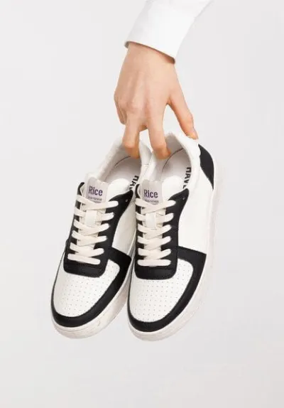 RICE RICE Sneaker Vegan Unisex - OPEN21 Black Ecru