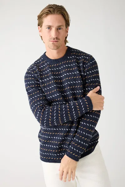 KnowledgeCotton Apparel Strickpullover Jacquard Knit