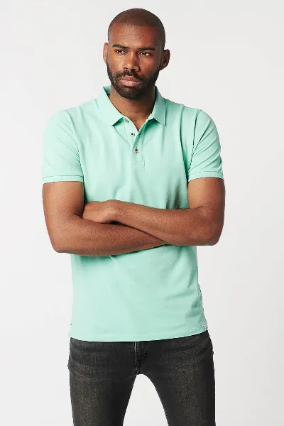SKOT SKOT Herren vegan Polo Green Sapphire