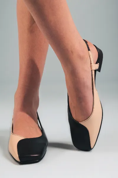 NAE NAE Damen vegan Ballerinas Diana Beige/Schwarz