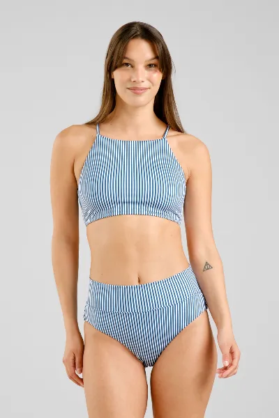 dedicated Bikini Bottom Slite Thin Stripe Blau