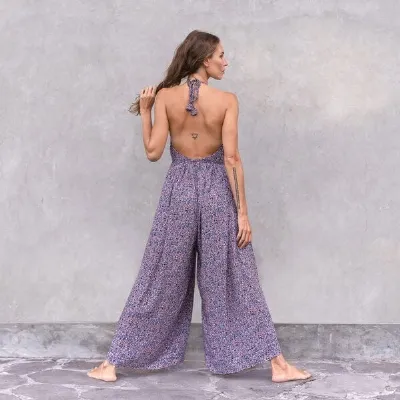 Jaya Jaya JASMINE JUMPSUIT BLUEFLOWERS - Damen - lockerer Jumpsuit - One Size