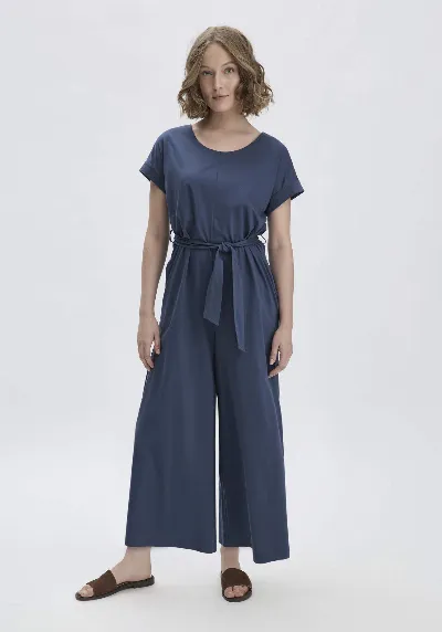 hessnatur hessnatur Damen Jersey Jumpsuit Oversize aus Bio-Baumwolle - blau