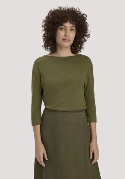 hessnatur hessnatur Longsleeve Relaxed aus Leinen mit reiner Bio-Baumwolle
