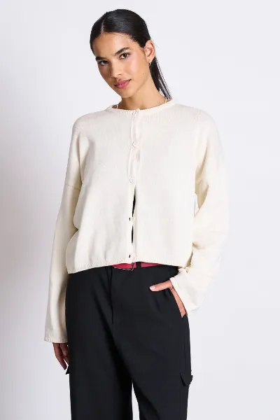 JAN N JUNE JAN 'N JUNE Damen vegan Leichte Strickjacke Asas Cremefarben