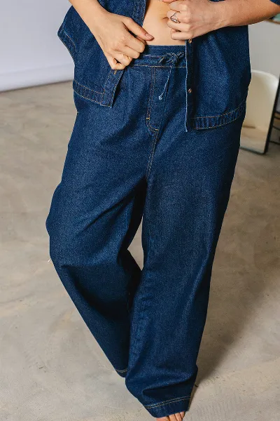 el.résidu el.résidu Damen vegan Jeans Elena Dunkelblau