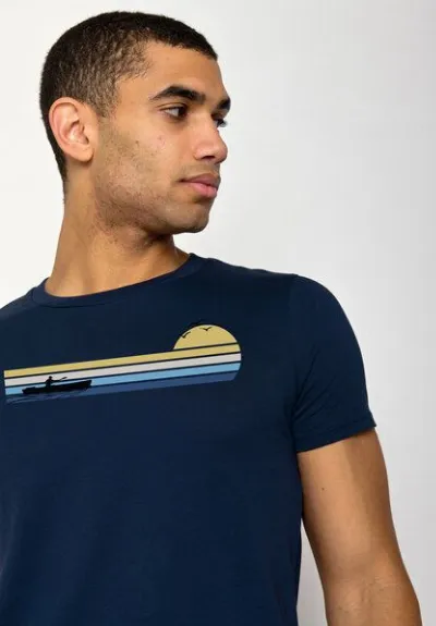 GreenBomb GREENBOMB Nature Canoe River Guide - Sportliches T-Shirt aus Bio-Baumwolle / hochwertiger Print / GOTS / Fair & Vegan