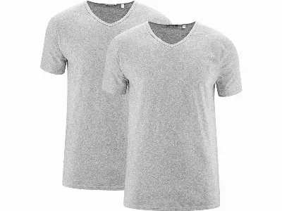 Living Crafts Living Crafts 2er-Pack Bio-Herren-T-Shirts Dean grau meliert,