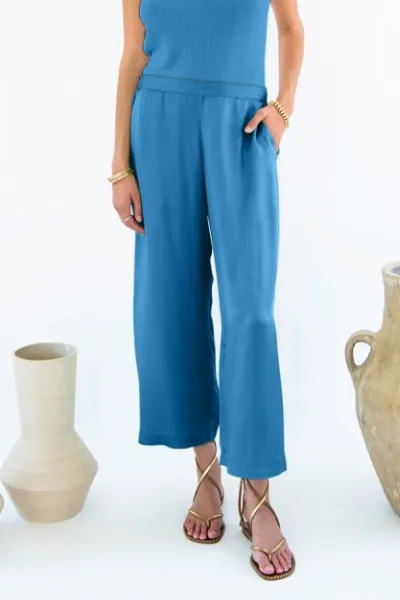 Neu Nomads Neu Nomads Damen vegan Hose Cropped Palazzo Carina Ocean