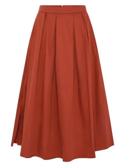 KnowledgeCotton Apparel KnowledgeCotton Apparel Langer Satin-Faltenrock aus Bio-Baumwolle