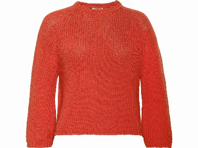 Living Crafts Living Crafts Bio-Damen-Strickpullover 'RICARDA' mit Raglanärmeln, poincana red,