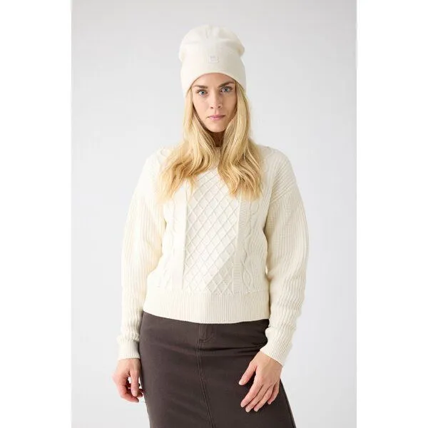 KnowledgeCotton Apparel KnowledgeCotton Apparel Strukturstrick Pullover mit Rundhals aus Bio-Baumwolle ROC/GOTS/Vegan