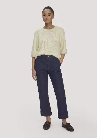 hessnatur hessnatur Damen Jeans ELENY Culotte Straight Leg BETTER RECYCLED aus Bio-Denim - blau
